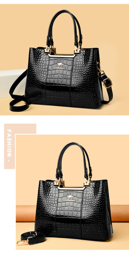 Three Layers Women Shoulder Bags Luxury Designer High Quality Patent Leather Messenger Casual Tote Bag Large Capacity Hand bags