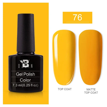 AWStorG15ml 2 IN 1 Crystal Top Coat Transparent Soak Off UV LED Nails Art Manicure Gel Nail Polish Varnishes Primer Function Gel 7.3ml color gel 76