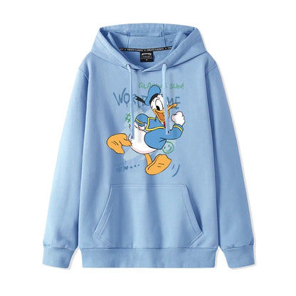 Donald Duck print pattern hooded men's and women's hoodies, trendy loose casual couple hoodies, hooded jacket, multiple colors 5