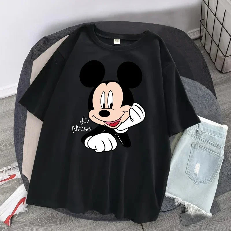 Women's T-shirt Cartoon Streetwear Mickey Mouse Women Tee Korean Loose Short Sleeve T Shirt Summer Y2k Clothes Tops Badiee Stylez