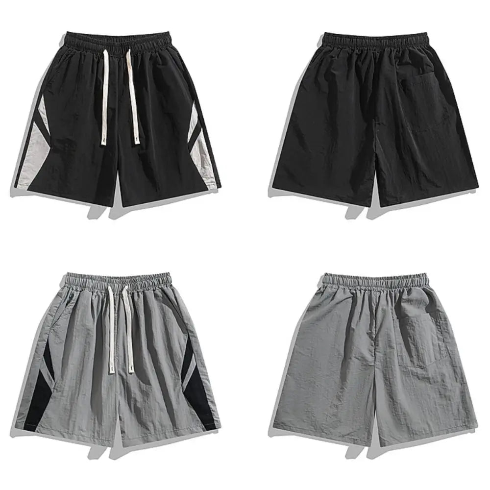 Large Size Loose Casual Thin Shorts High Waist Drawstring Wide Leg Shorts Summer Beach Knee Length Pants Men Badiee Stylez