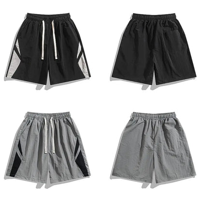 Large Size Loose Casual Thin Shorts High Waist Drawstring Wide Leg Shorts Summer Beach Knee Length Pants Men Badiee Stylez