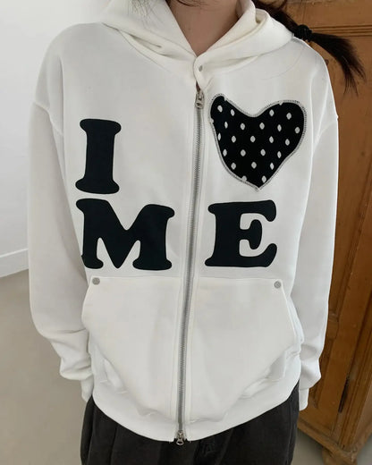 American Hip Hop Gothic Embroidery Oversize Fleece Zipper Hoodie Men's Y2K New Harajuku Punk Rock Couple Casual Joker Streetwear Khaki