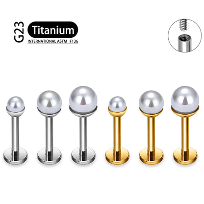 ASTM F136 Titanium 16G Bowl shaped Pearl Earring Helix Tragus Cartilage Stud Earlobe Lip Piercing Jewelry