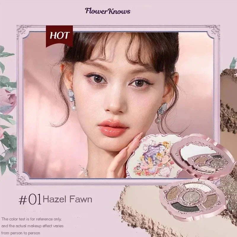 Flower Knows Moonlight Mermaid Eyeshadow Palette 8-Color Matte Shimmer Glitter Eye Makeup Cosmetics Women Beauty Eye Shadow 01 Hazel Fawn CHINA