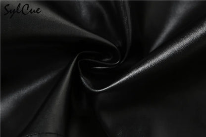 Sylcue Classic Retro Matte Black Mysterious Sexy All-Match Personality Fashionable Summer Travel Cool Women Belt Chest Wrap Vest