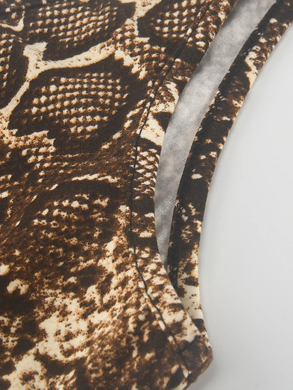 Women's Sexy Leopard Print Skinny Nightclub Jumpsuit Spaghetti-Neck Yoga Clothes Fitness Coverall Female Club Outfits