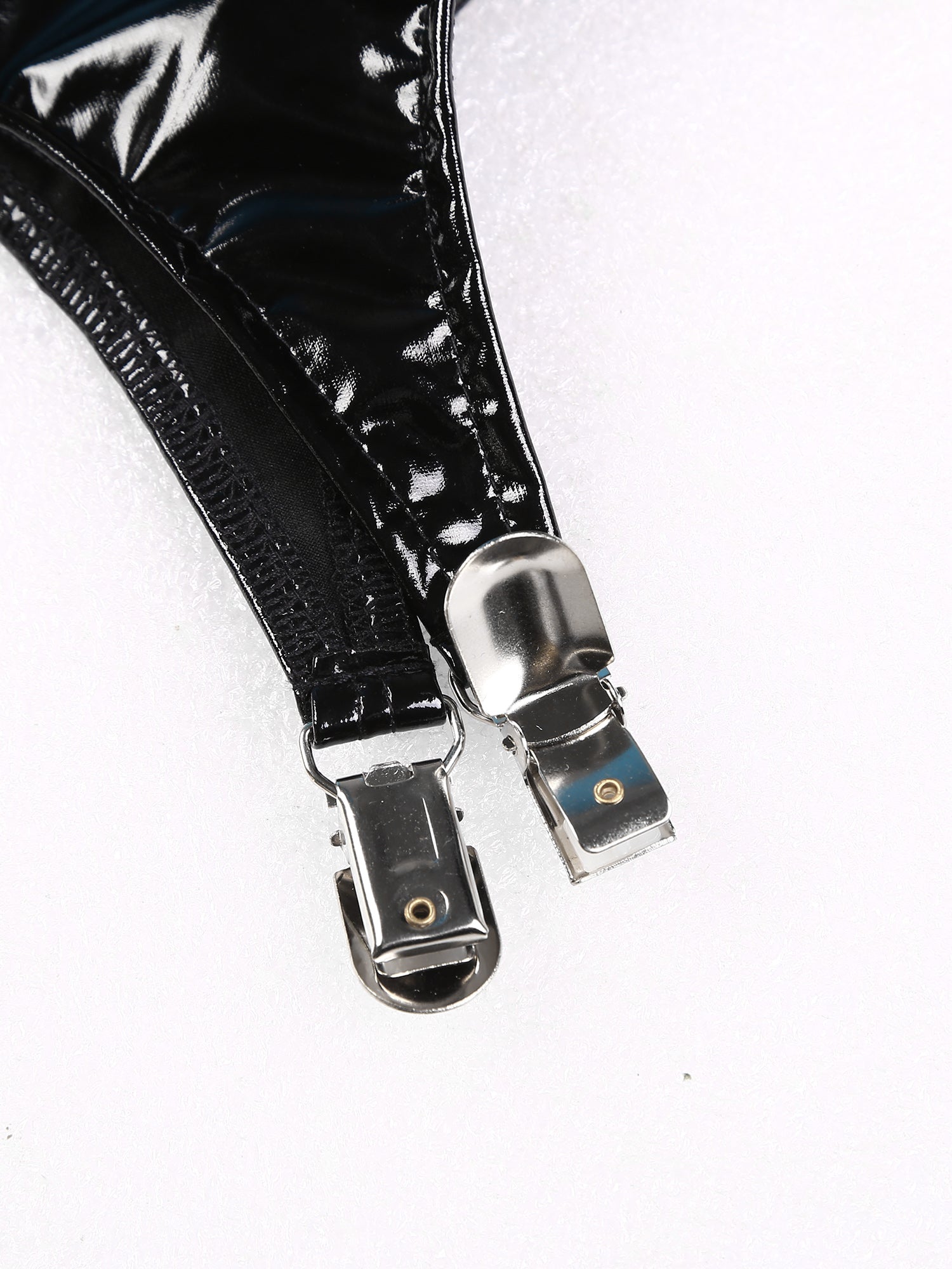 Sexy Women Wetlook Leather Tank Bodycon Dress Latex Sleeveless Mini Dresses Clubwear with Metal Clips Party Club Clothes Femme