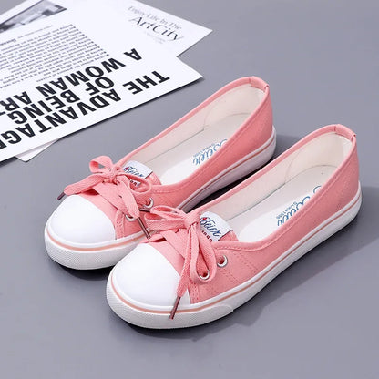 Canvas Small White Shallow Cut Summer Flat Sport Casual Ladies Soft Sneakers Platform Zapatillas De Mujer Tenis Women Luxury Pink