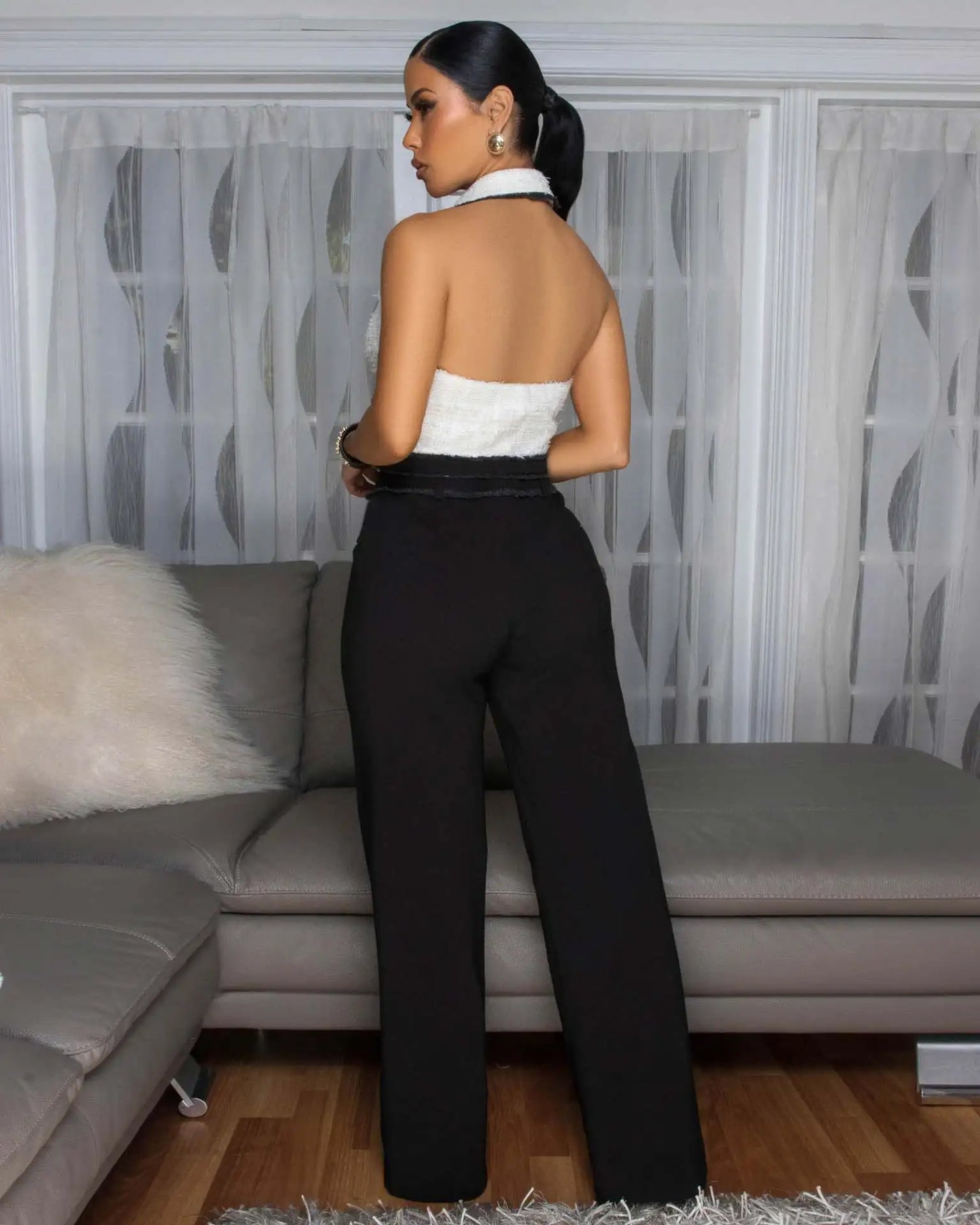 Elegent Office Lady Jumpsuits for Women Full Length Summer V Neck Sleeveless Blazer Jumpsuit High Waist Sexy Backless Jumpsuit Badiee Stylez