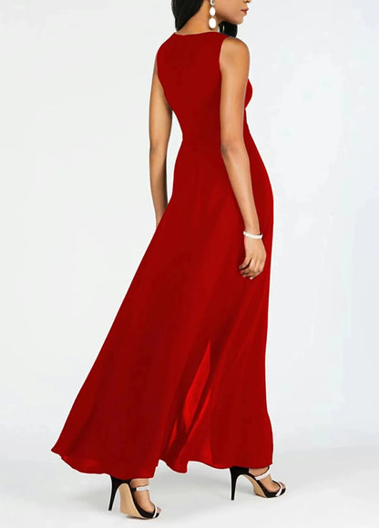 Women Summer Jumpsuit Milk Silk Patchwork Splicing Chiffon Slim Round Neck Sleeveless Jumpsuit Woman Vestidos YML00372 Badiee Stylez