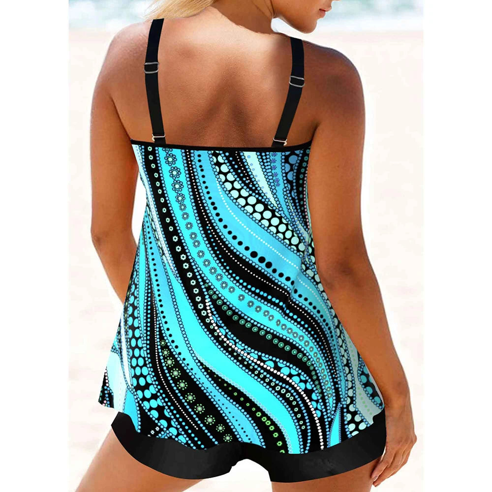 2024 Women's Sexy New Swimsuits Plus Size Printed Beachwear Summer Beach Ladies Casual Fashion Tankini Swim Wear