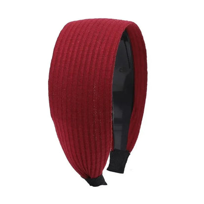 Wide-Brimmed Non-Slip Headband Women's Short Hair Simple Hair Clip Cover Gray Hair Fashion Temperament Hair Pressing Headwear B Red