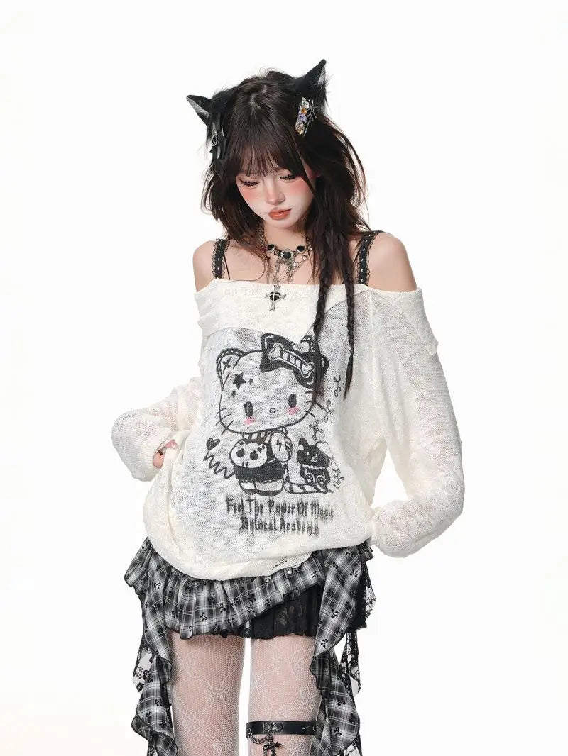Retro Harajuku Gothic Style Leather Splicing Short Skirt for Women Y2K Lace Hem Mini Pleated Skirt Autumn Street Cool Girl