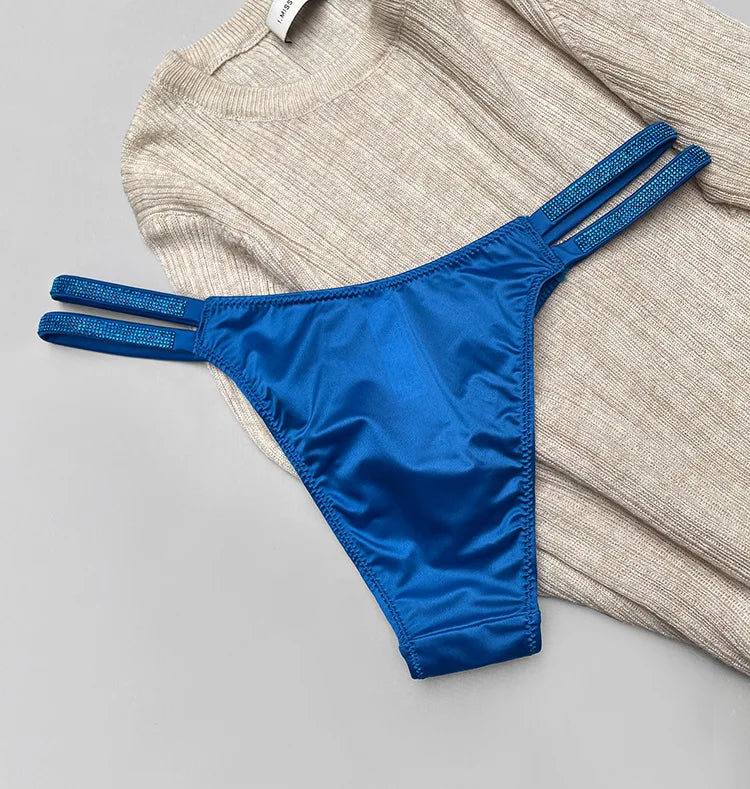 Sexy Panties Women Thongs Rhinestones Diamonds G-string Sports Thong Low Waist Shorts Briefs T-back Fitness S-XL