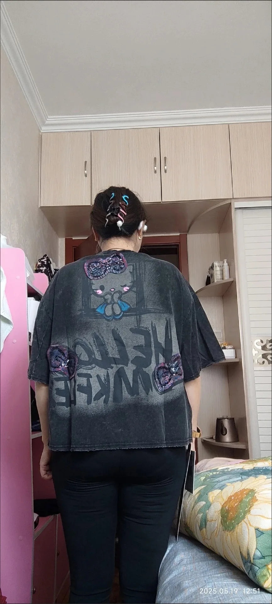 Y2K Hello Kitty Girls Short Sleeve Anime Sanrios Cartoon Cute Summer Sweet Cotton Women T-Shirt Kawaii Casual Loose Trend Tops Badiee Stylez