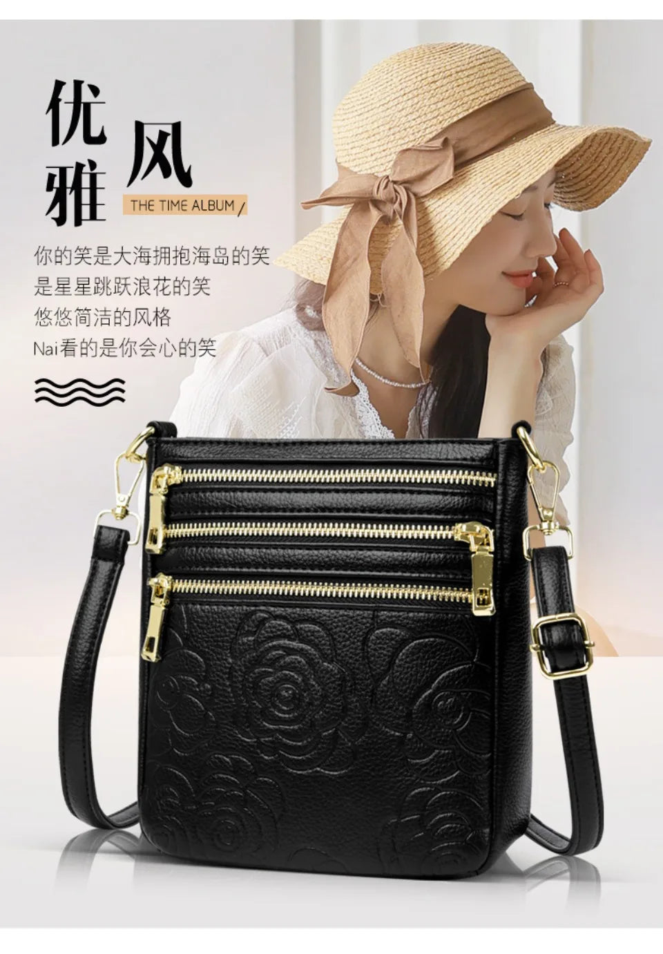 Three Zippers Design Crossbody Bags for Women Soft Leather Handbags High Quality Shoulder Bag Bolsa Women Messenger Bags Sac