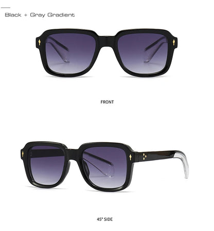 SHAUNA Fashion Sunglasses Women Square Gradient Shades UV400 Retro Rivets Men Sun Glasses