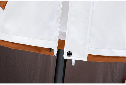 Men's Casual Hooded Jackets Autumn Patchwork Thin Coats Outwear Top Windbreaker Streetwear Male Outerwear Coat