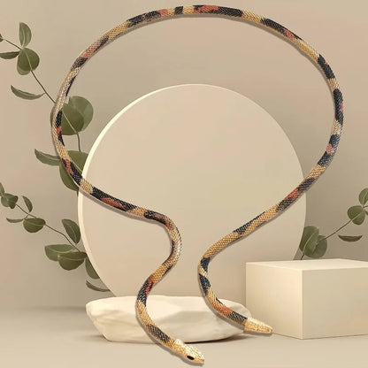 Snake Creative Jewelry Personalized Hot Iron Flexible Twisted Jewelry Bendable Snake Head Pendants Girl Women's Necklace Badiee Stylez