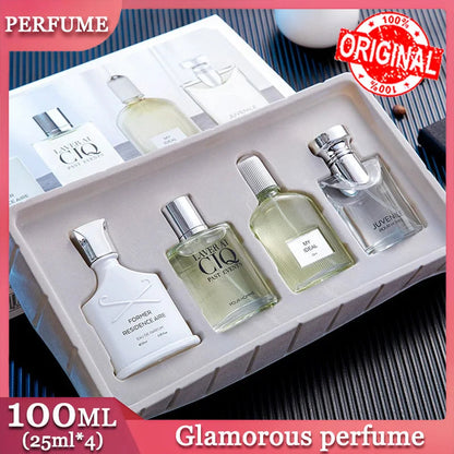 100ml Silver Mountain Water Scent Four PieceSet Lasting Fragrance Men Perfume Gift Box Brand Luxury Refreshing Light Men Perfume Badiee Stylez