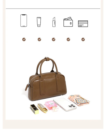 Burminsa Vintage Genuine Leather Pillow Small Shoulder Bags For Women 2025 Luxury Designer Crossbody Purses Tote Ladies Handbags