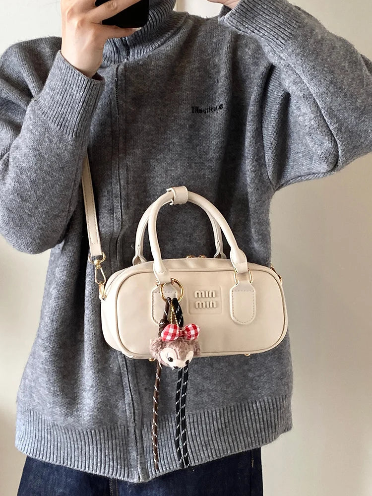 Luxury high-end designer portable bowling bag female 2025 new autumn and winter fashion all-match messenger bag small square bag