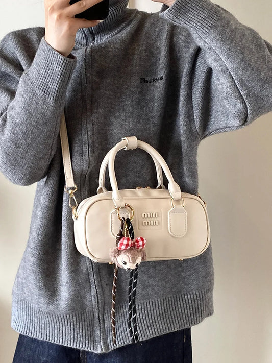 Luxury high-end designer portable bowling bag female 2025 new autumn and winter fashion all-match messenger bag small square bag