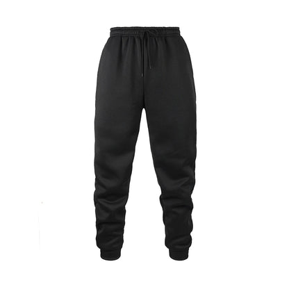 Mens Jogging Sports Pants Autumn Winter Sweatpants Men Sports Gym Trousers Fashion Solid Color Casual Workout Long Pants black