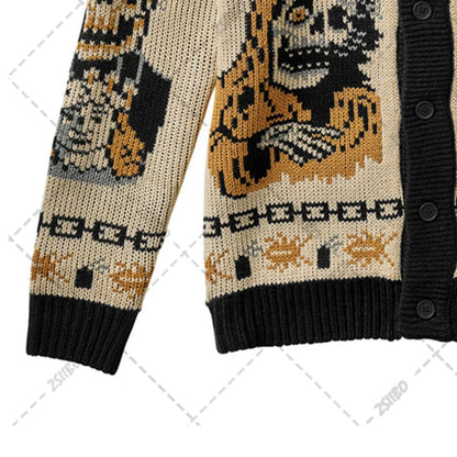 Fall/Winter y2k Portrait Printed Harajuku Sweater Fashion Men and Women Long Sleeves Coat Warm Gothic Ghost Pattern Sweaters