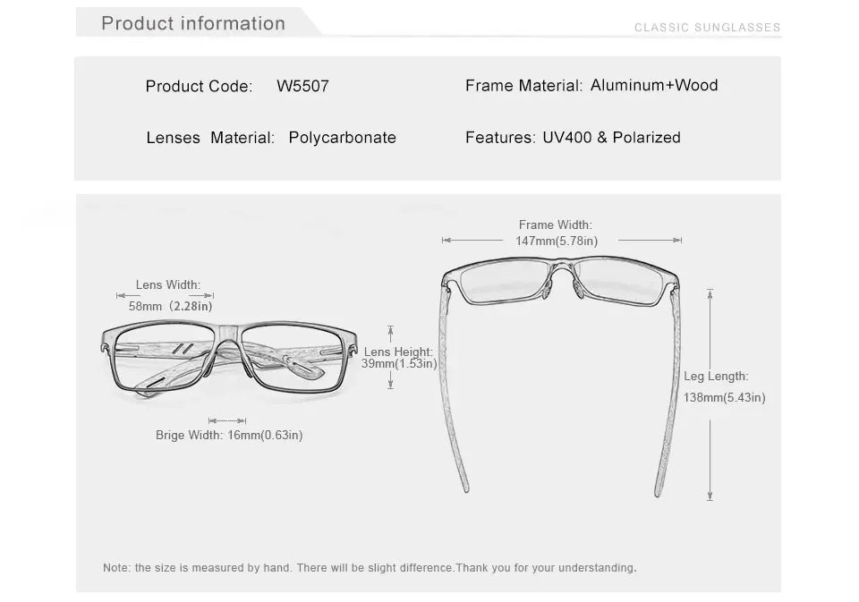 KINGSEVEN Vintage Polarized Men Wooden Sunglasses Wood UV400 Protection Fashion Square Sun Glasses Women Gafas De sol