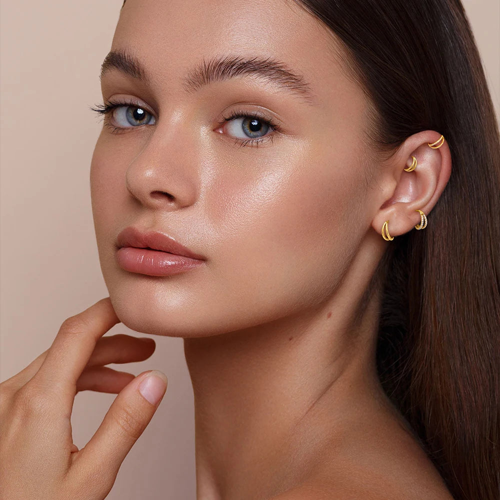 F136 G23 Titanium Nose Ring 16G Hinged Segment CZ Septum Clicke Daith Earrings Hoops Ear Cartilage Tragus Helix Piercing Jewelry