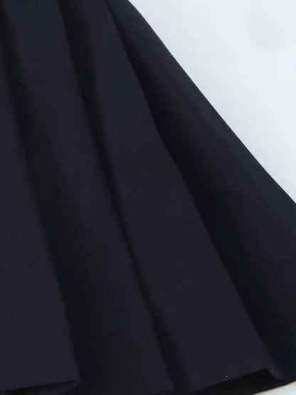 TRZA-Pleated Mini Dress with Side Loops for Women, Halter Neck, Back Zipper, Female Dresses, Chic Fashion Badiee Stylez