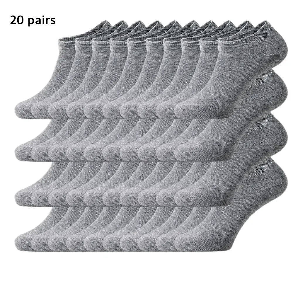 Unisex 40/20/10 Pairs of Solid Color Socks, Soft and Lightweight Ankle Socks, WOMEN'S Casual Boat Socks, Low Cut Ankle Socks Badiee Stylez