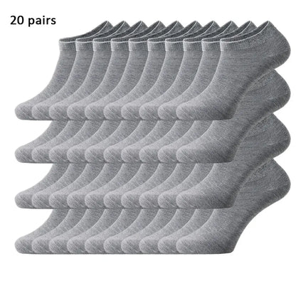 Unisex 40/20/10 Pairs of Solid Color Socks, Soft and Lightweight Ankle Socks, WOMEN'S Casual Boat Socks, Low Cut Ankle Socks Badiee Stylez