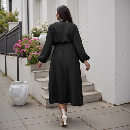 Elegant Plus Size Maxi Dress with Ruffle Sleeves and Floral Print Perfect for Parties Weddings and Special Occasions