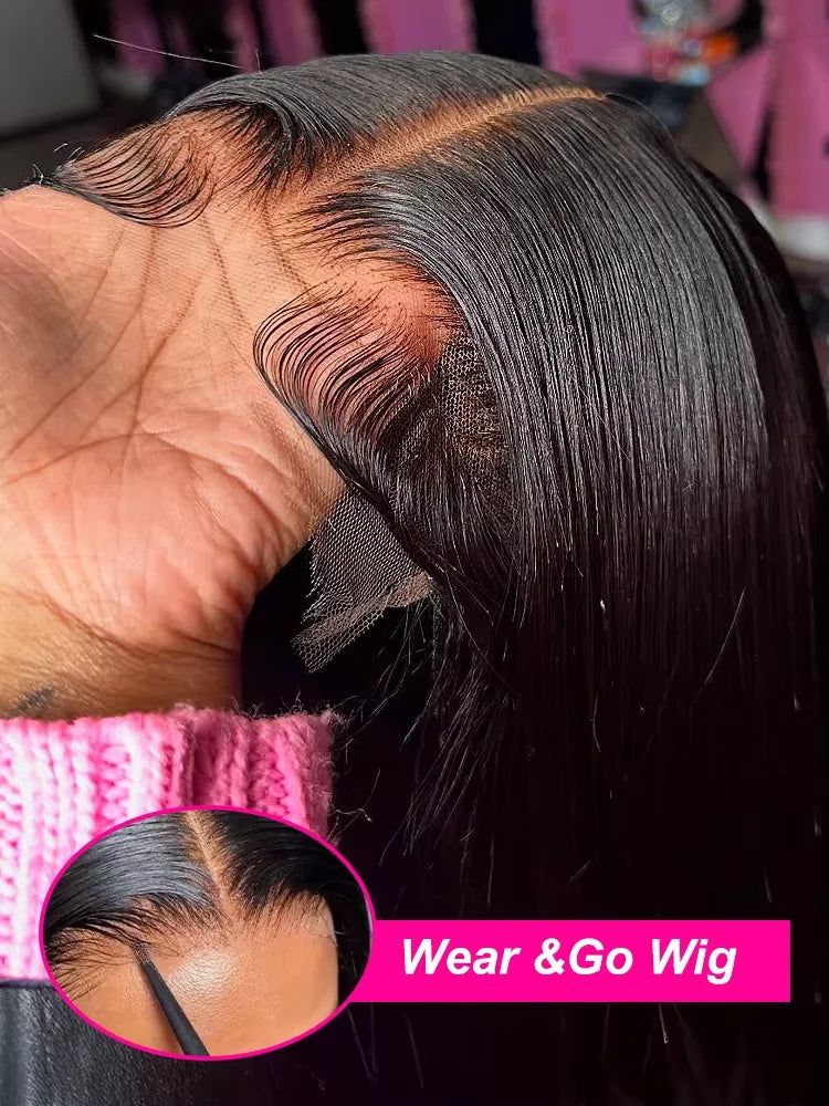 Bone Straight 13x4 Lace Frontal Wig For Women 5x5 Glueless Invisi-Drawstring Black Human Hair Wig 13X6 Lace Front Wig Human Hair Badiee Stylez