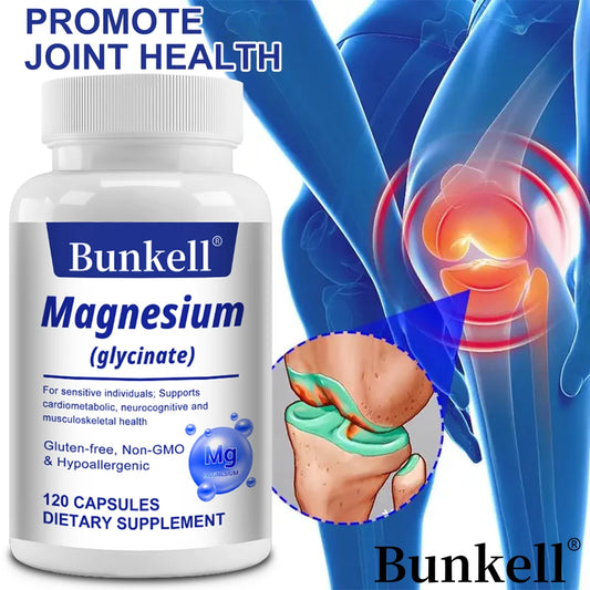 Magnesium Glycinate Supplement - For Muscle, Joint, Nerve Sleep Quality, Anxiety Stress Mood Health,Non-GMO