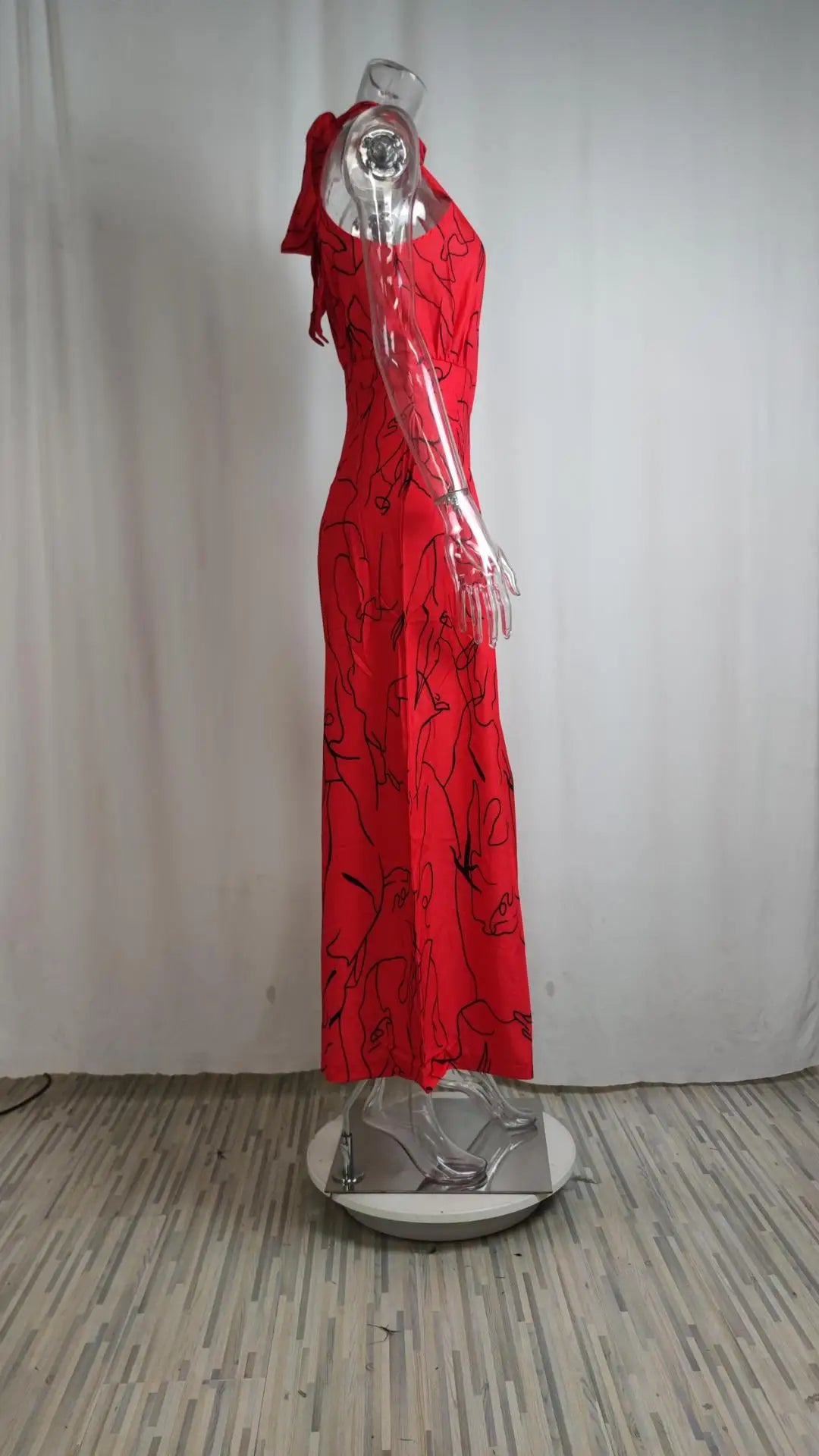 Women's 2025 Off-Shoulder Jumpsuit Flare Wide Leg Romper Artistic Print Lace-up High Waist Vacation Street Style Light Social Badiee Stylez