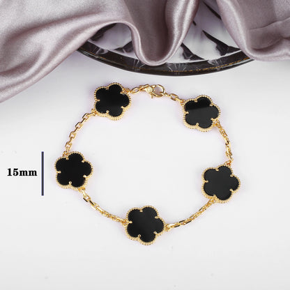 7 colors classic simple five-leaf flower pendant necklace natural stones clover Choker Chain for women party daily wear jewelry 21