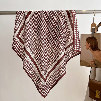 Fashion 70cm Cotton Square Scarf Women Floral Print Design Bandanas Lady Scarves Headband Accessories Handkerchief Hair QME174-02 65x65cm