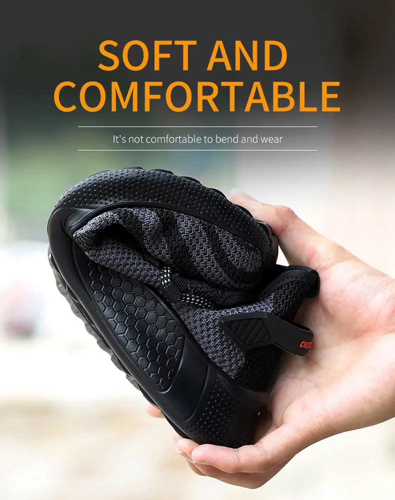Men Work Safety Shoes Anti-puncture Working Sneakers Male Indestructible Work Shoes Men Boots Lightweight Men Shoes Safety Boots - Badiee Stylez