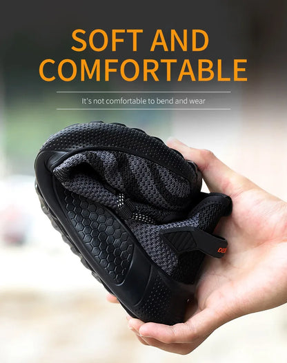 Men Work Safety Shoes Anti-puncture Working Sneakers Male Indestructible Work Shoes Men Boots Lightweight Men Shoes Safety Boots - Badiee Stylez
