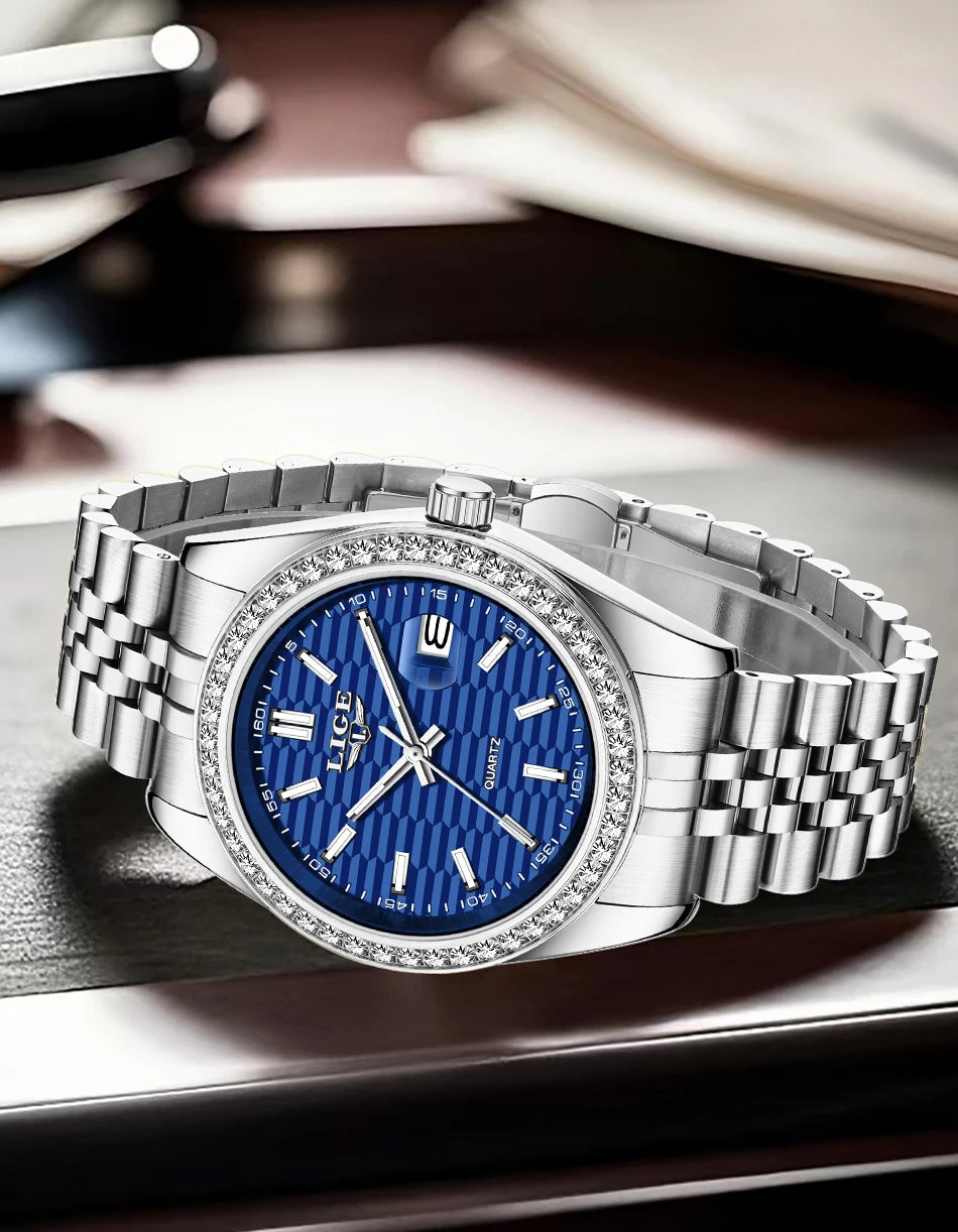 Relogio LIGE Women's Watch Luxury Fashion Quartz Ladies clock Stainless Steel Waterproof Calendar Watch for Women montre femme