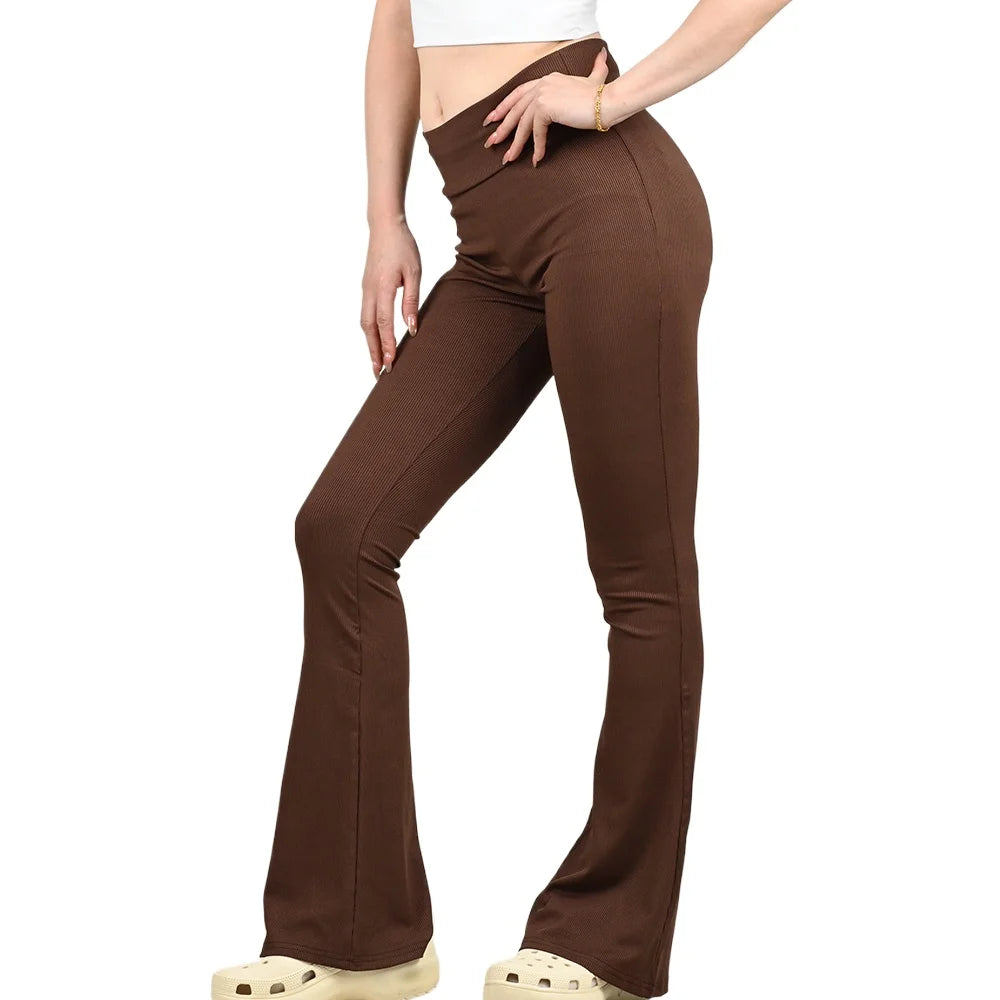 Woman Spring Summer Cinching Hip Lifting Fitness Exercise Elastic Bell Bottom Pants Women Casual Outdoor Running Yoga Pants