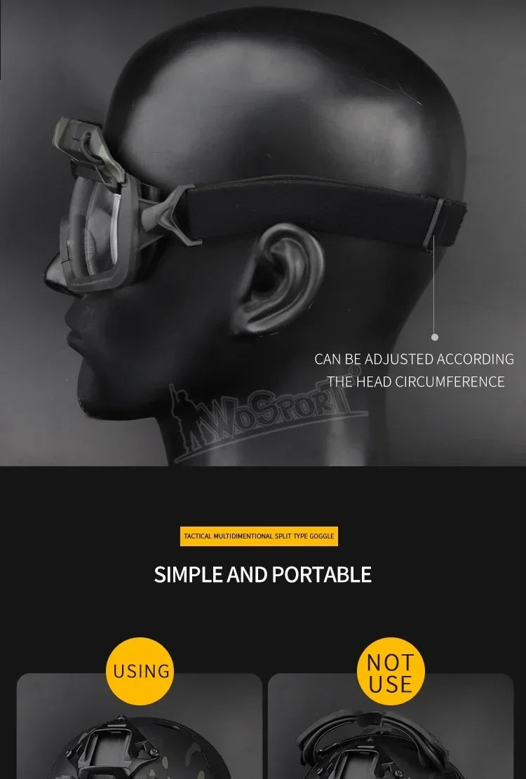 Sports Sunglasses for Men Women 2 Modes Airsoft Goggles Riding Eye Protection for Hiking Paintball Hunting Gear