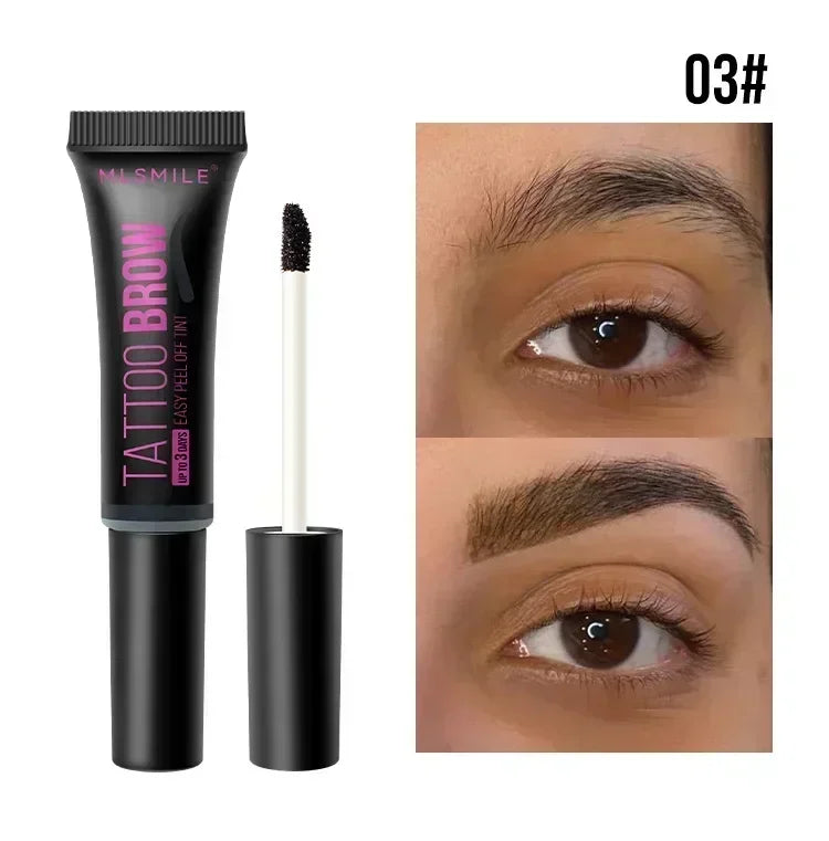 Waterproof Peel Off Eyebrow Gel Semi-Permanent Eye Brow Enhancer Tattoo Tint Long-lasting Black Brown Dye Eyebrow Cream Cosmetic A03 Black