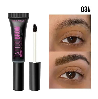 Waterproof Peel Off Eyebrow Gel Semi-Permanent Eye Brow Enhancer Tattoo Tint Long-lasting Black Brown Dye Eyebrow Cream Cosmetic A03 Black
