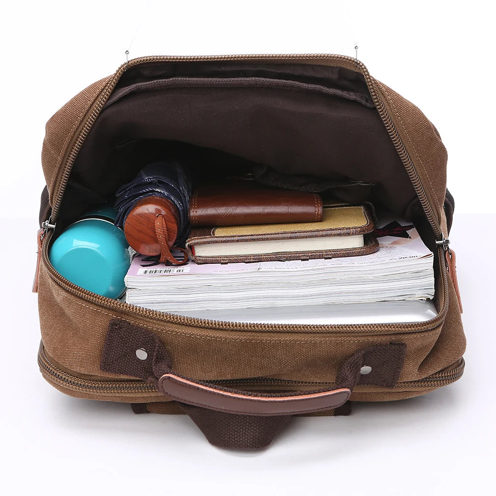 Vintage Canvas Backpack Men Large Capacity Travel Shoulder Bag High Quality Students Bag Male notebook 15 inch Laptop Backpack