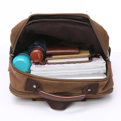 Vintage Canvas Backpack Men Large Capacity Travel Shoulder Bag High Quality Students Bag Male notebook 15 inch Laptop Backpack